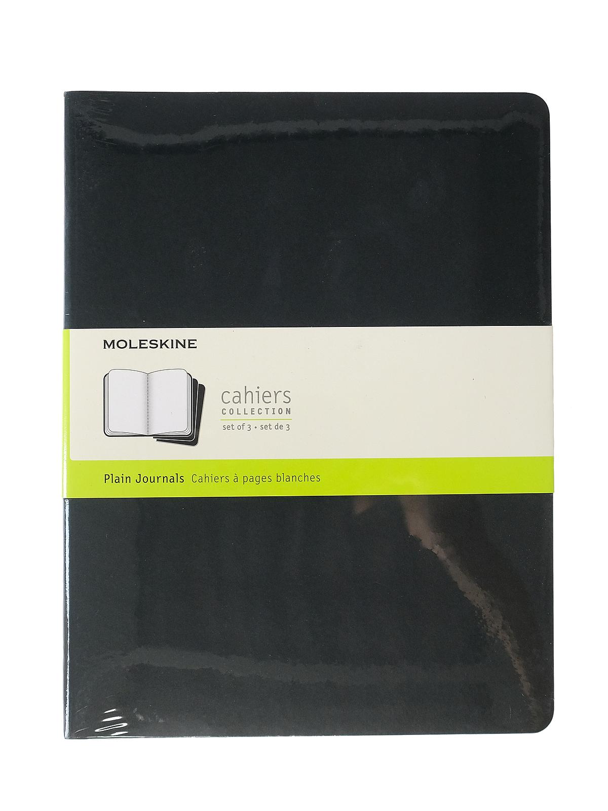 Cahier Journals black, blank 7 1 2 in. x 9 3 4 in. pack of 3, 120 pages each