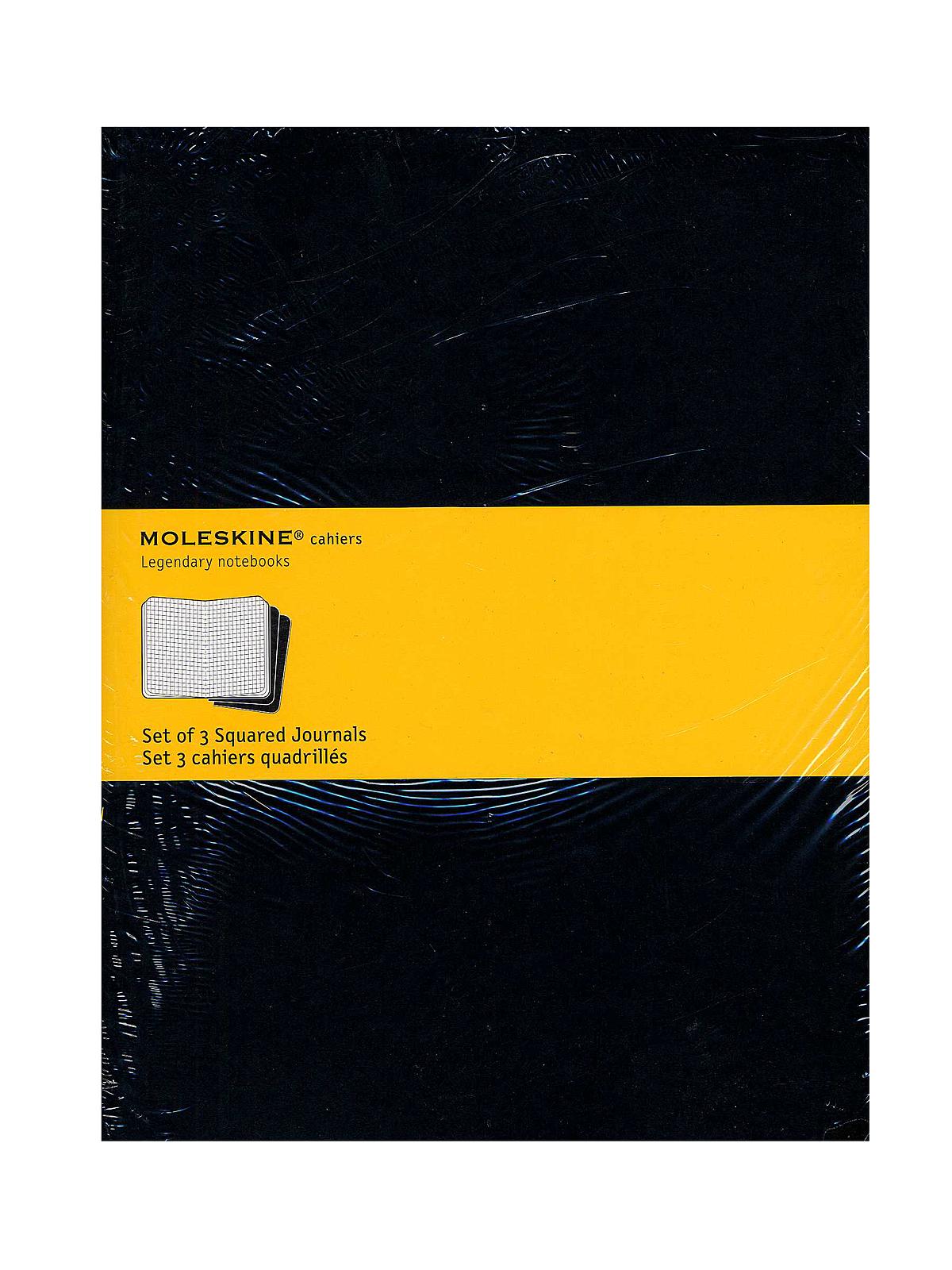 Cahier Journals black, graph 7 1 2 in. x 9 3 4 in. pack of 3, 120 pages each