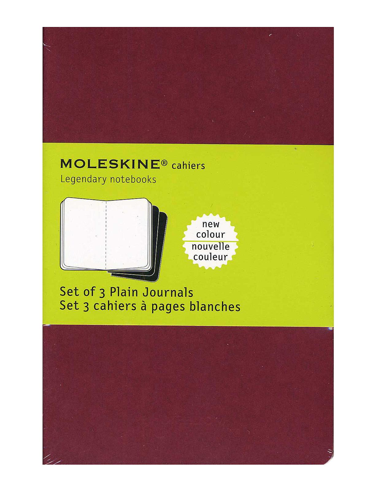 Cahier Journals Red, Blank 3 1 2 In. X 5 1 2 In. Pack Of 3, 64 Pages Each