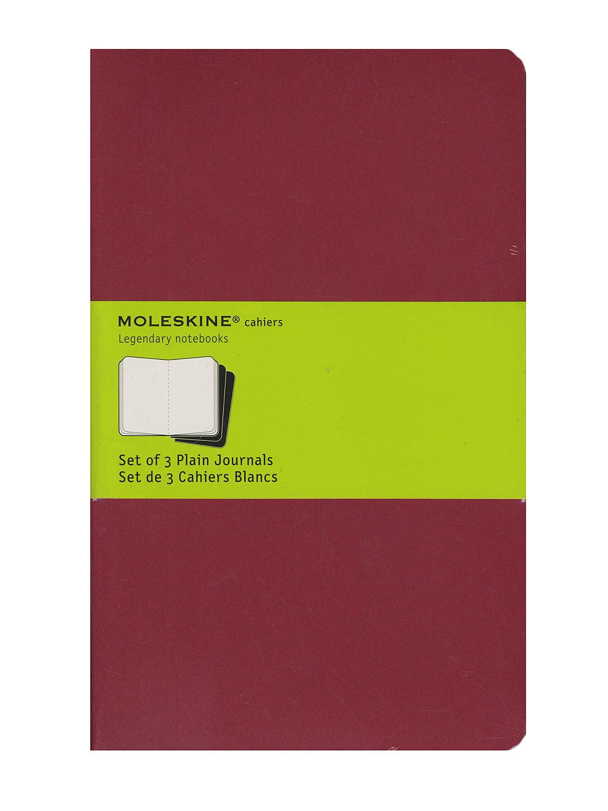 Cahier Journals Red, Blank 5 In. X 8 1 4 In. Pack Of 3, 80 Pages Each