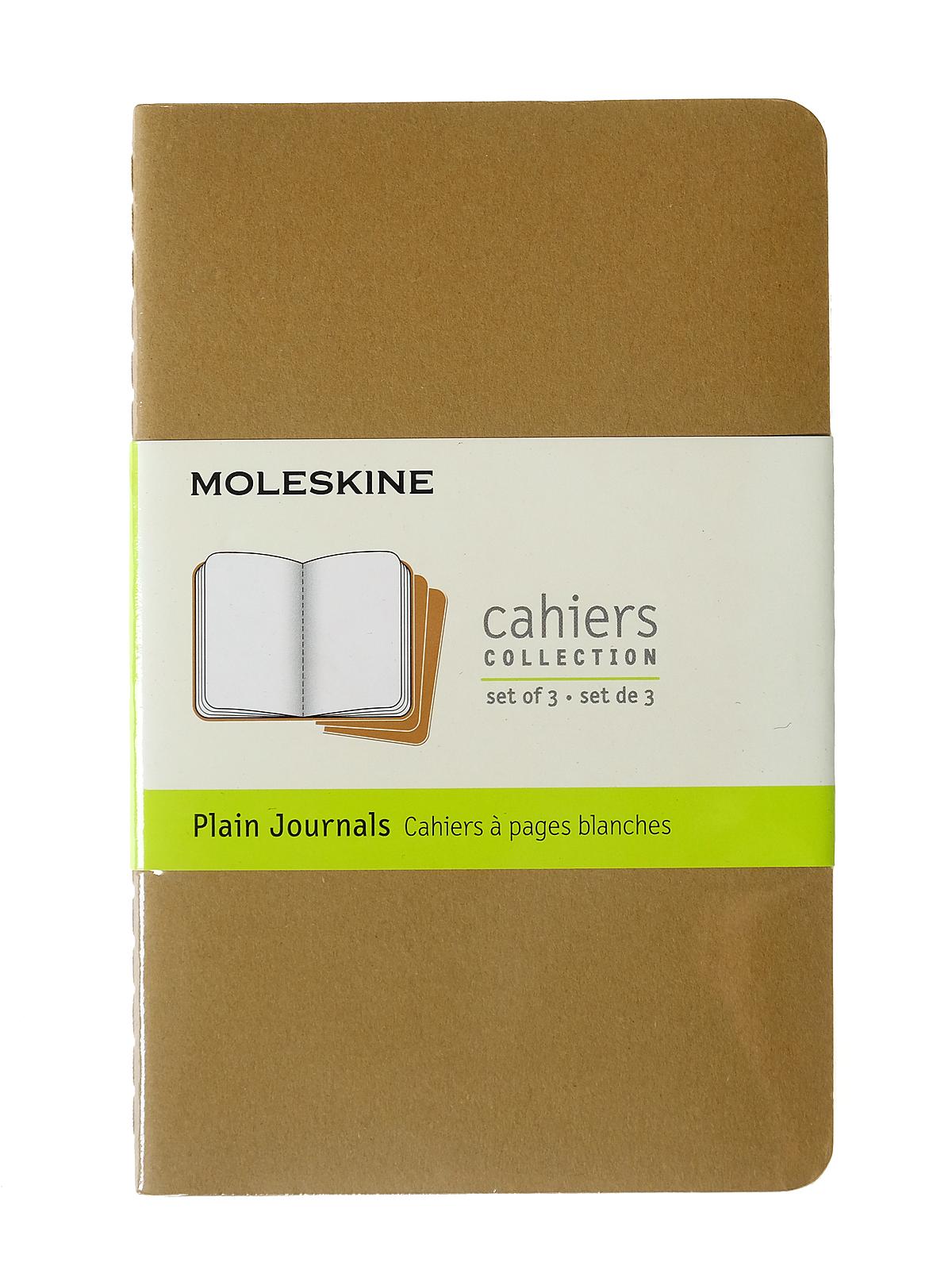 Cahier Journals kraft brown, blank 3 1 2 in. x 5 1 2 in. pack of 3, 64 pages each