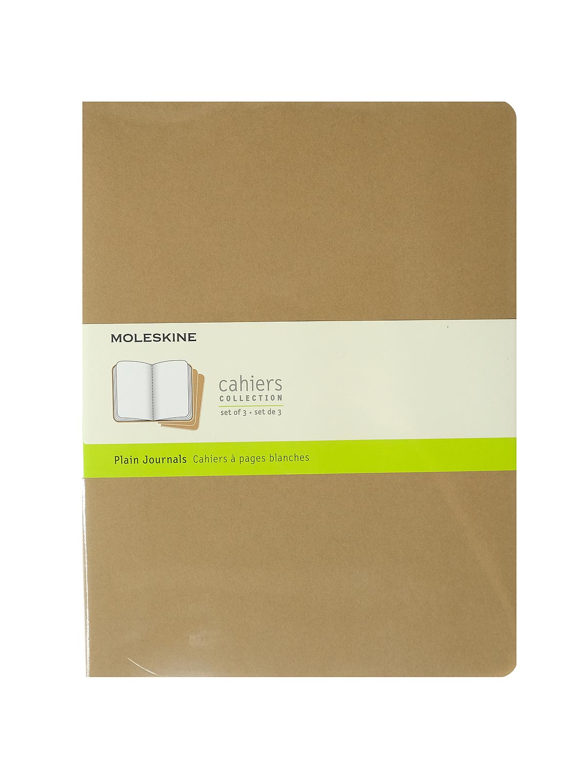 Cahier Journals Kraft Brown, Blank 7 1 2 In. X 9 3 4 In. Pack Of 3, 120 Pages Each