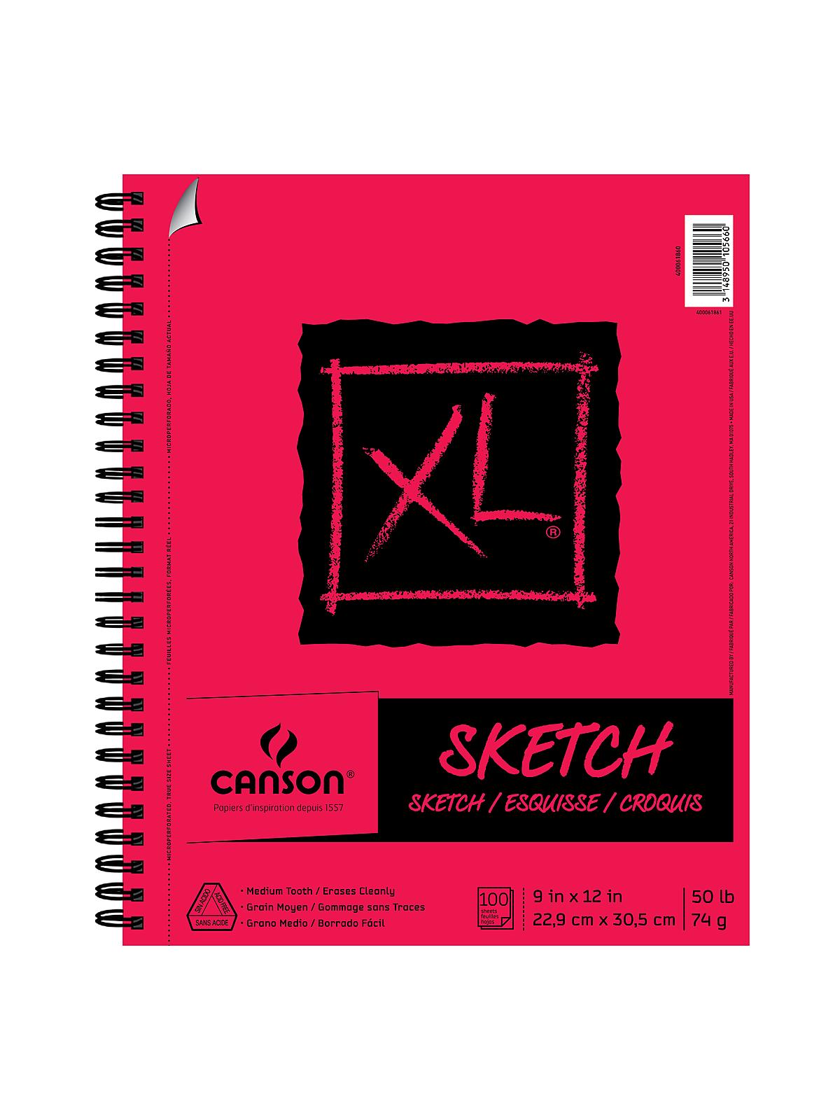 XL Sketch Pads 9 in. x 12 in. 100 sheets side wire