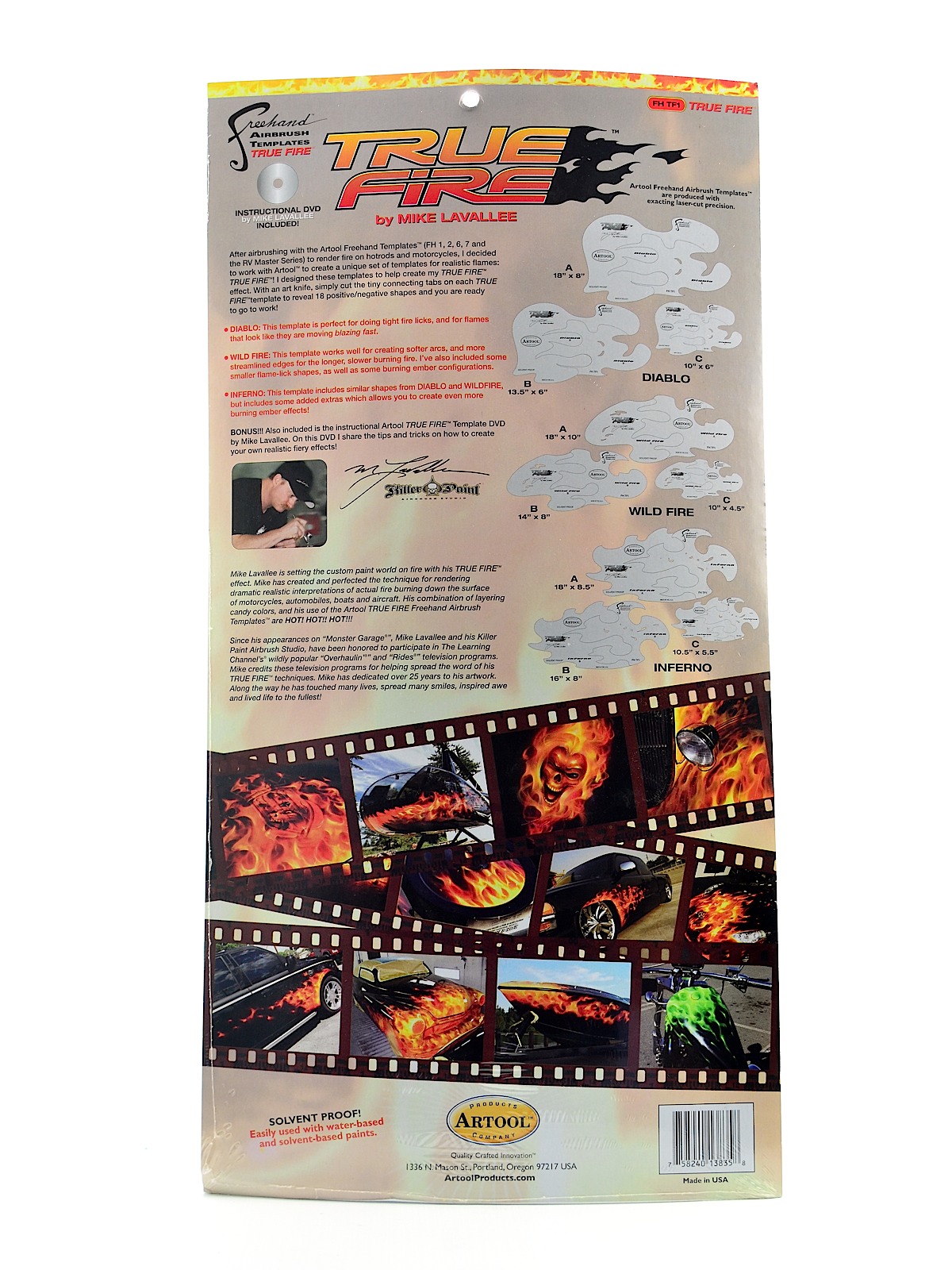 Freehand True Fire Template Set Set of 9 with DVD