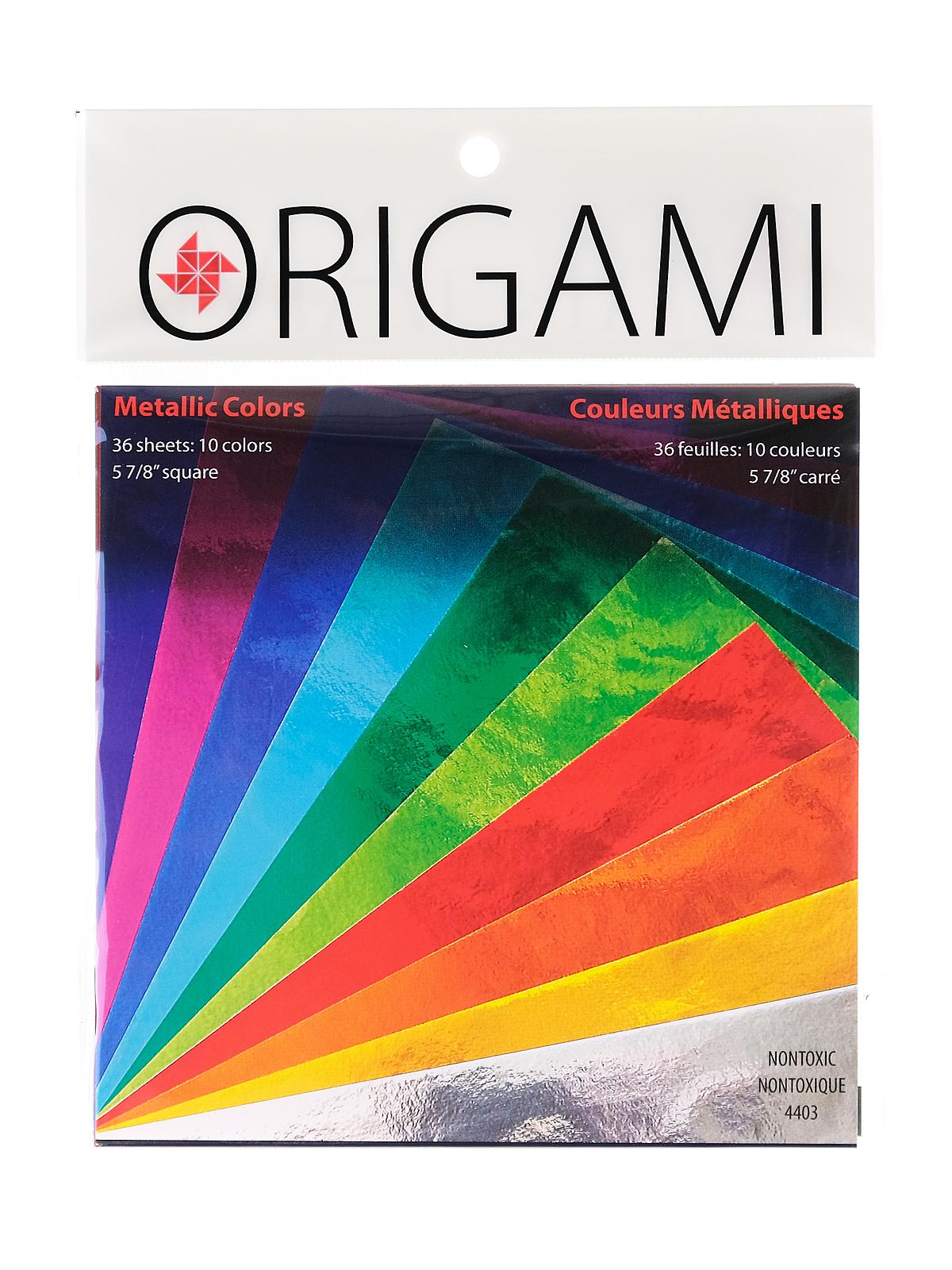 Fold'ems Origami Paper 10 metallic colors 5 7 8 in. pack of 36