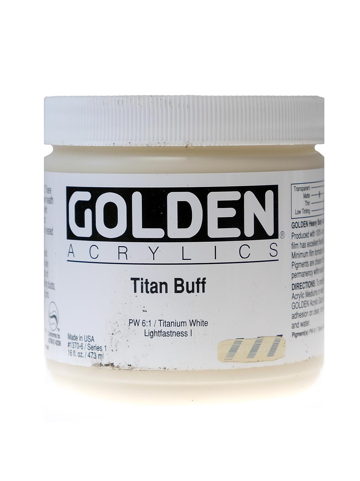 Heavy Body Acrylics titanium buff 16 oz.