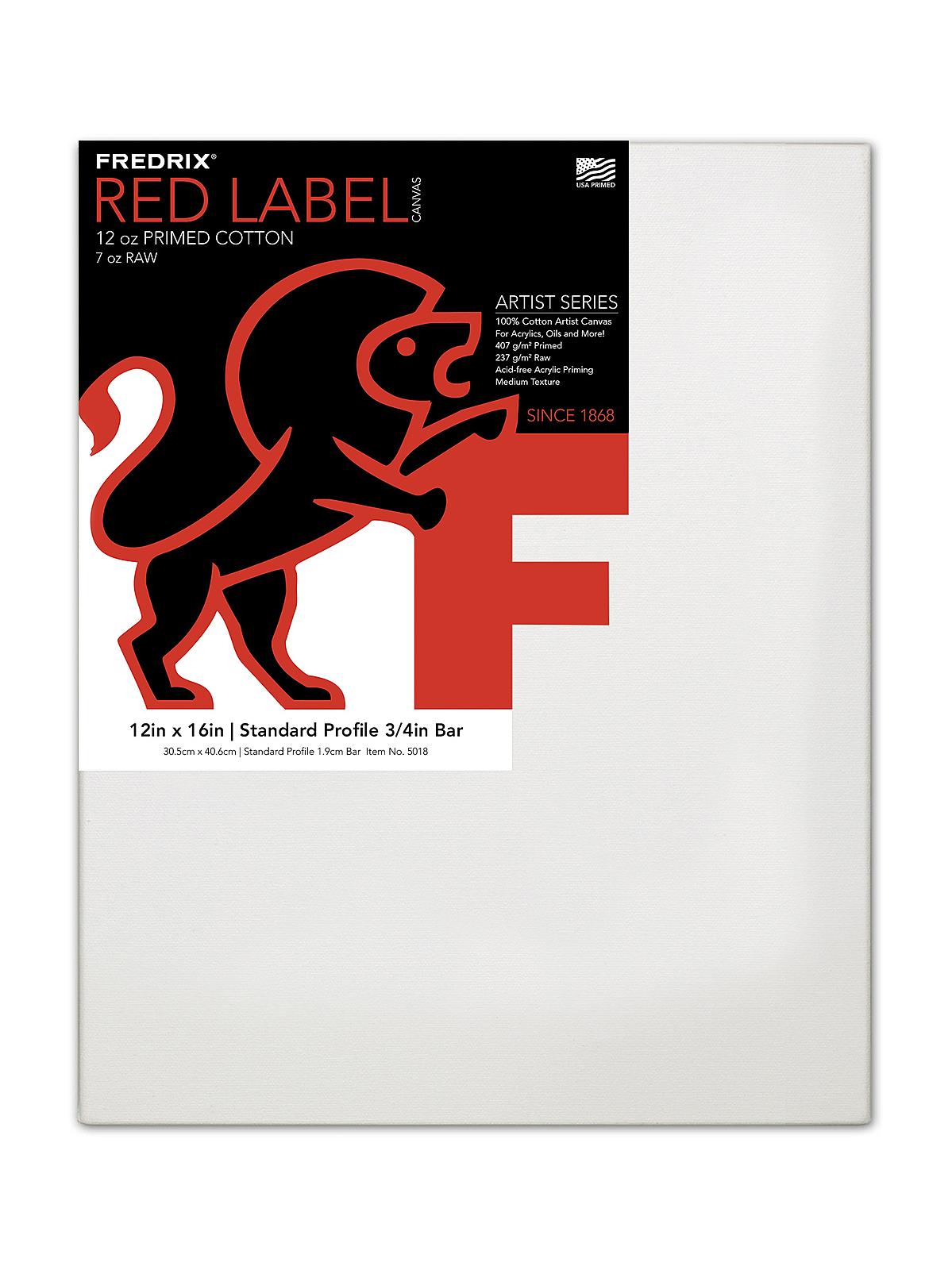 Red Label Standard Stretched Cotton Canvas 12 In. X 16 In. Each