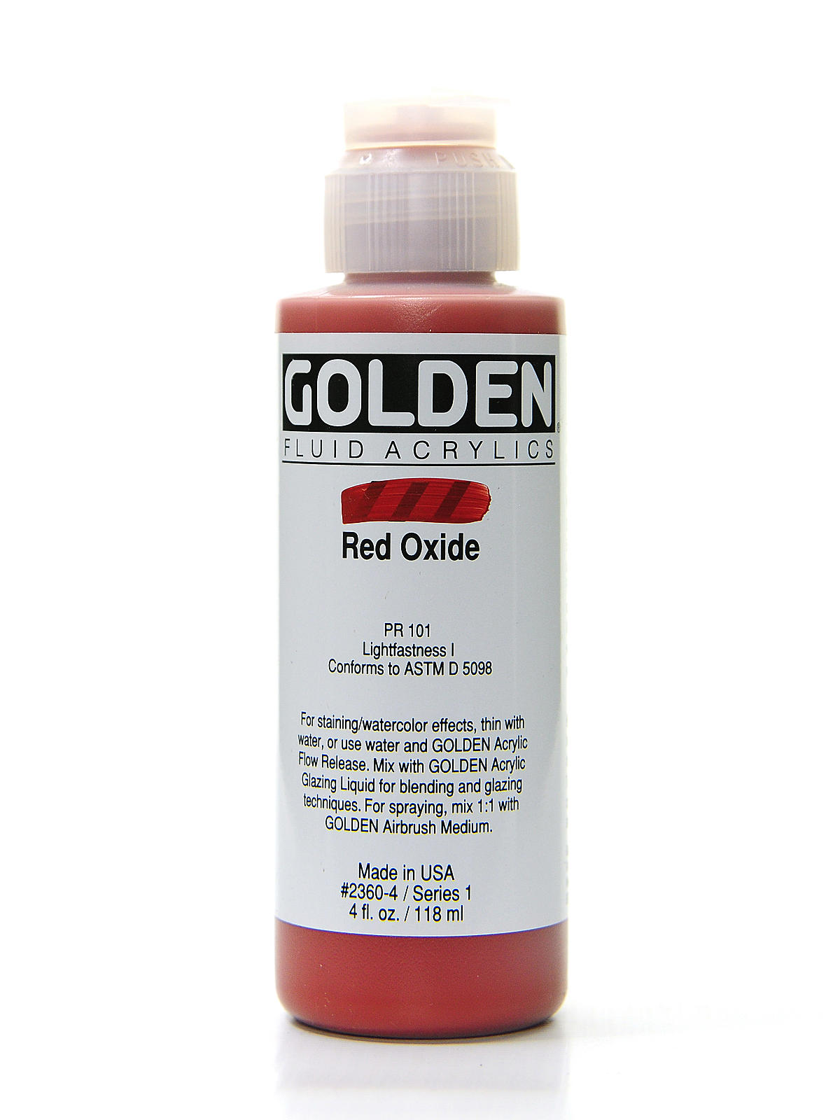 Fluid Acrylics red oxide 4 oz.