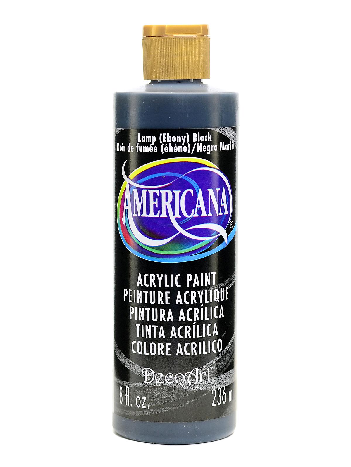 Americana Acrylic Paints ebony (lamp) black 8 oz.