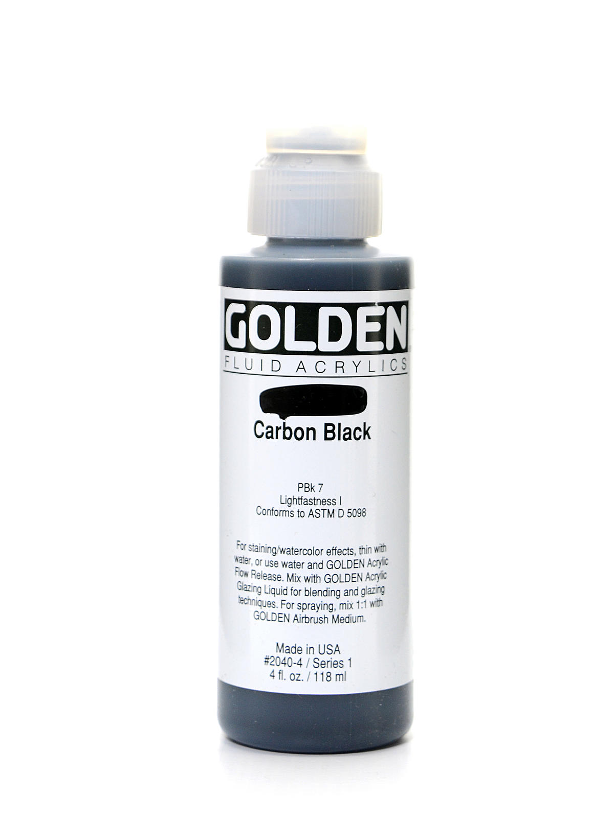 Fluid Acrylics carbon black 4 oz.