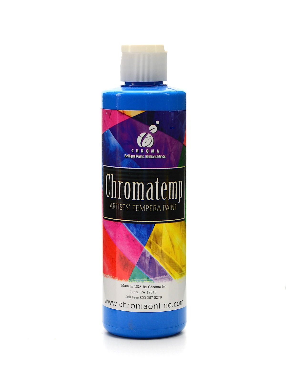 ChromaTemp Artists' Tempera Paint fluorescent blue 8 oz.