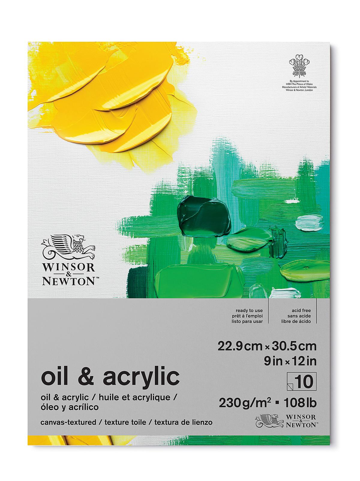 Oil & Acrylic Pads gummed 9 in. x 12 in. 10 sheets