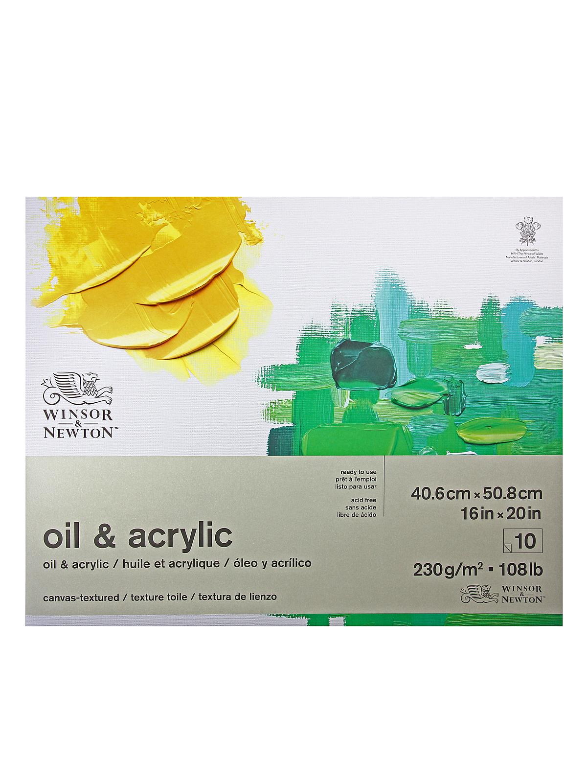 Oil & Acrylic Pads gummed 16 in. x 20 in. 10 sheets