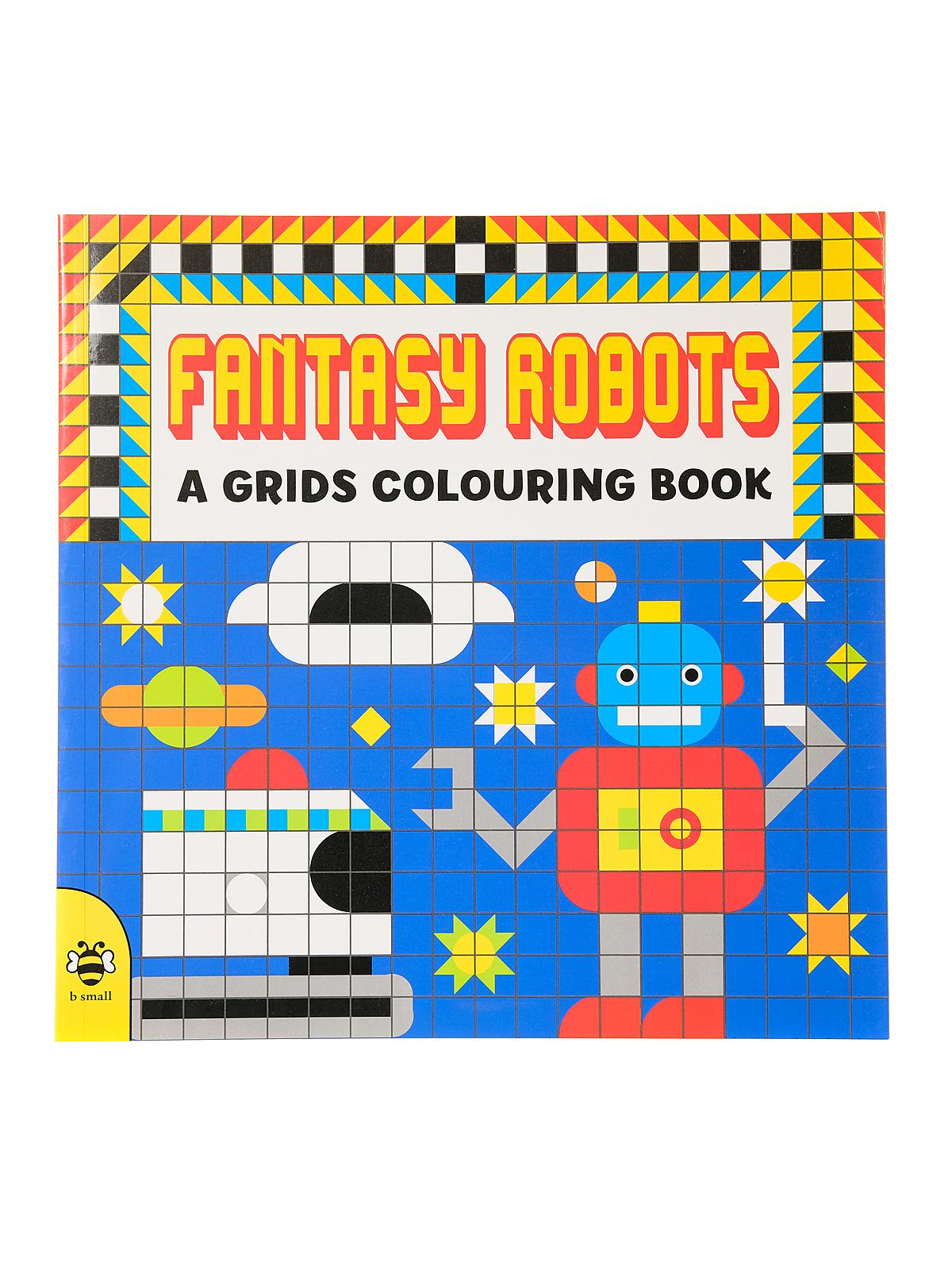 A Grids Colouring Book Fantasy Robots