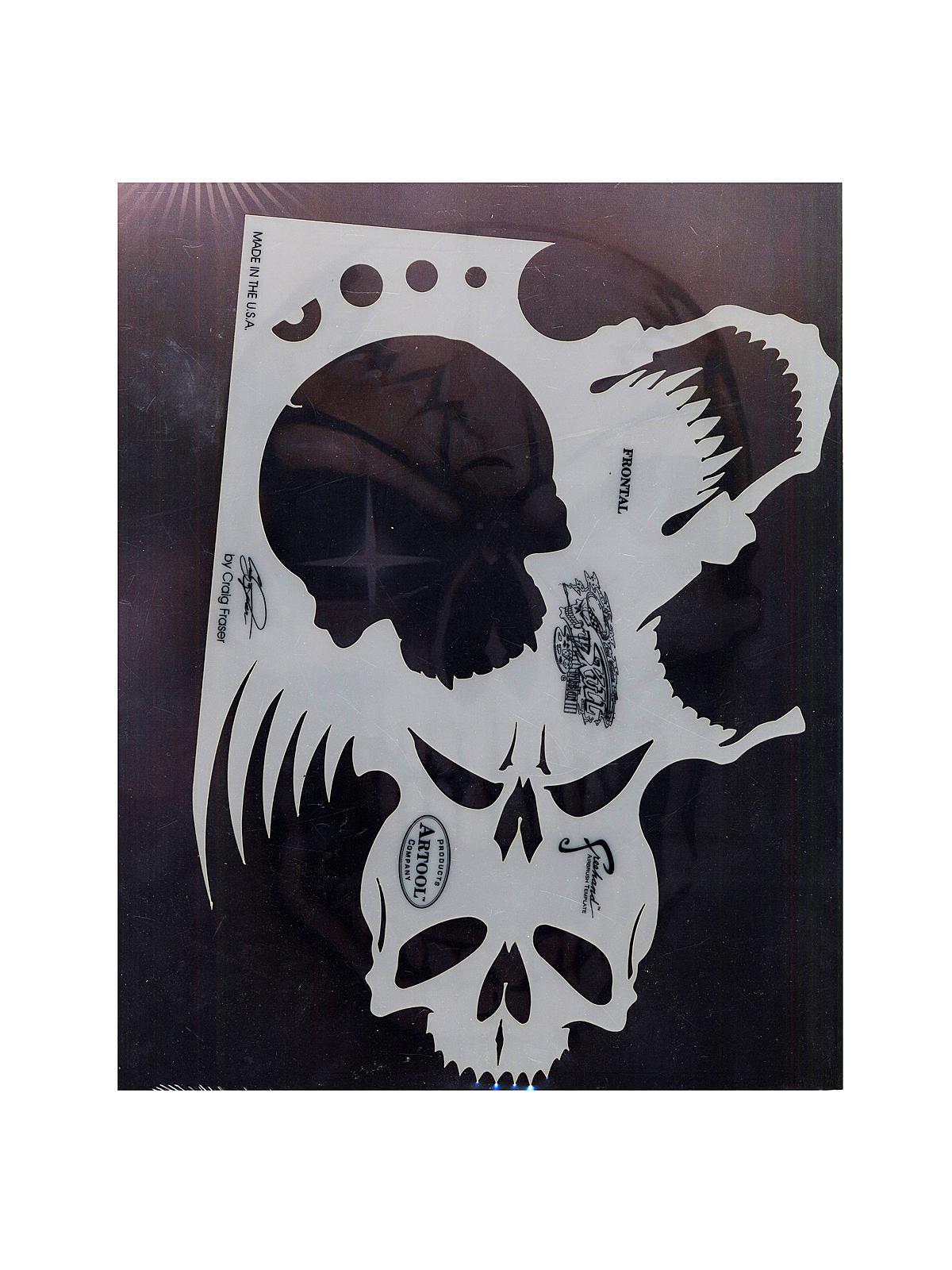 Skull Master Freehand Airbrush Templates By Craig Fraser 7 In. X 9 3 4 In. The Frontal