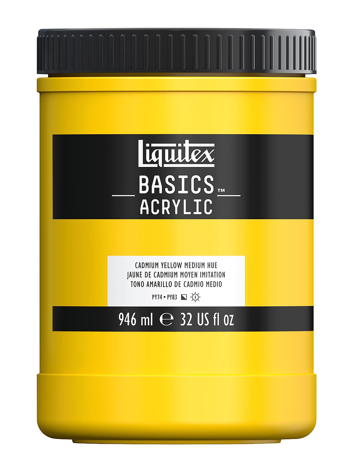 Basics Acrylics Colors cadmium yellow medium hue 32 oz. jar