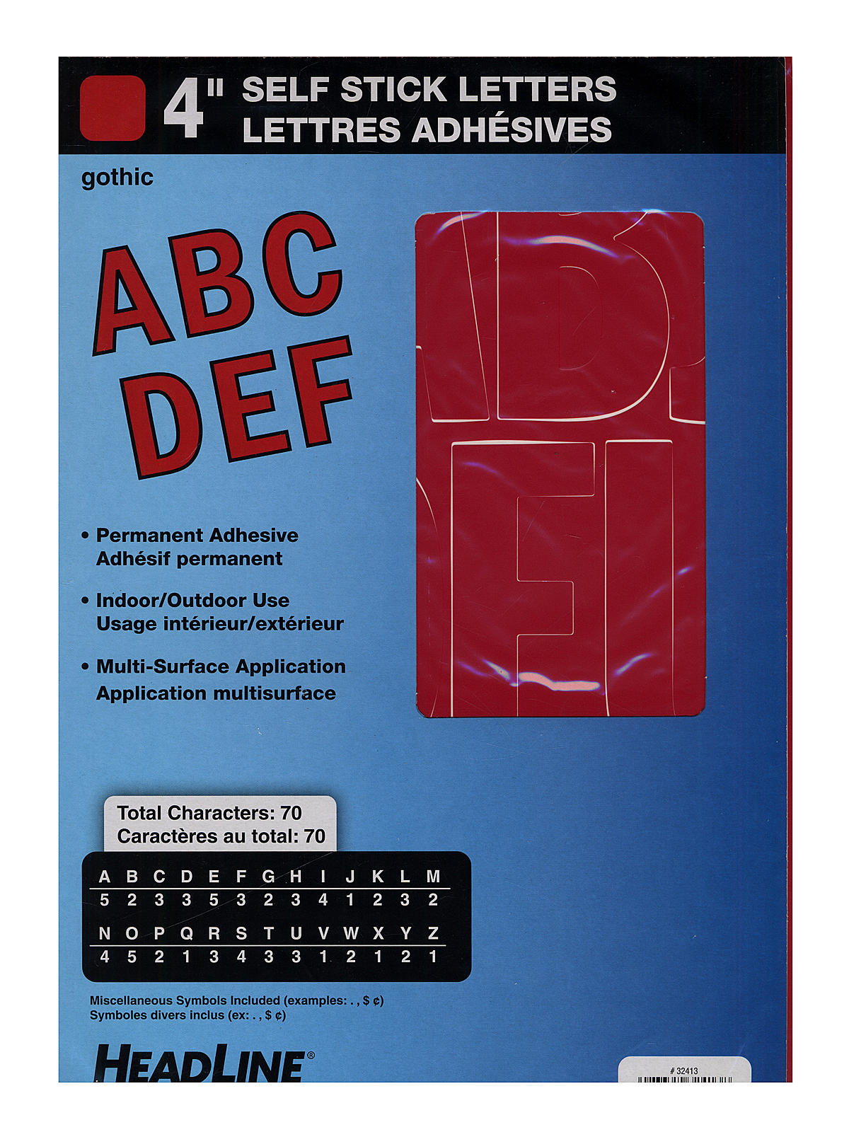 Red Vinyl Stick-On Letters 4 in. gothic capitals