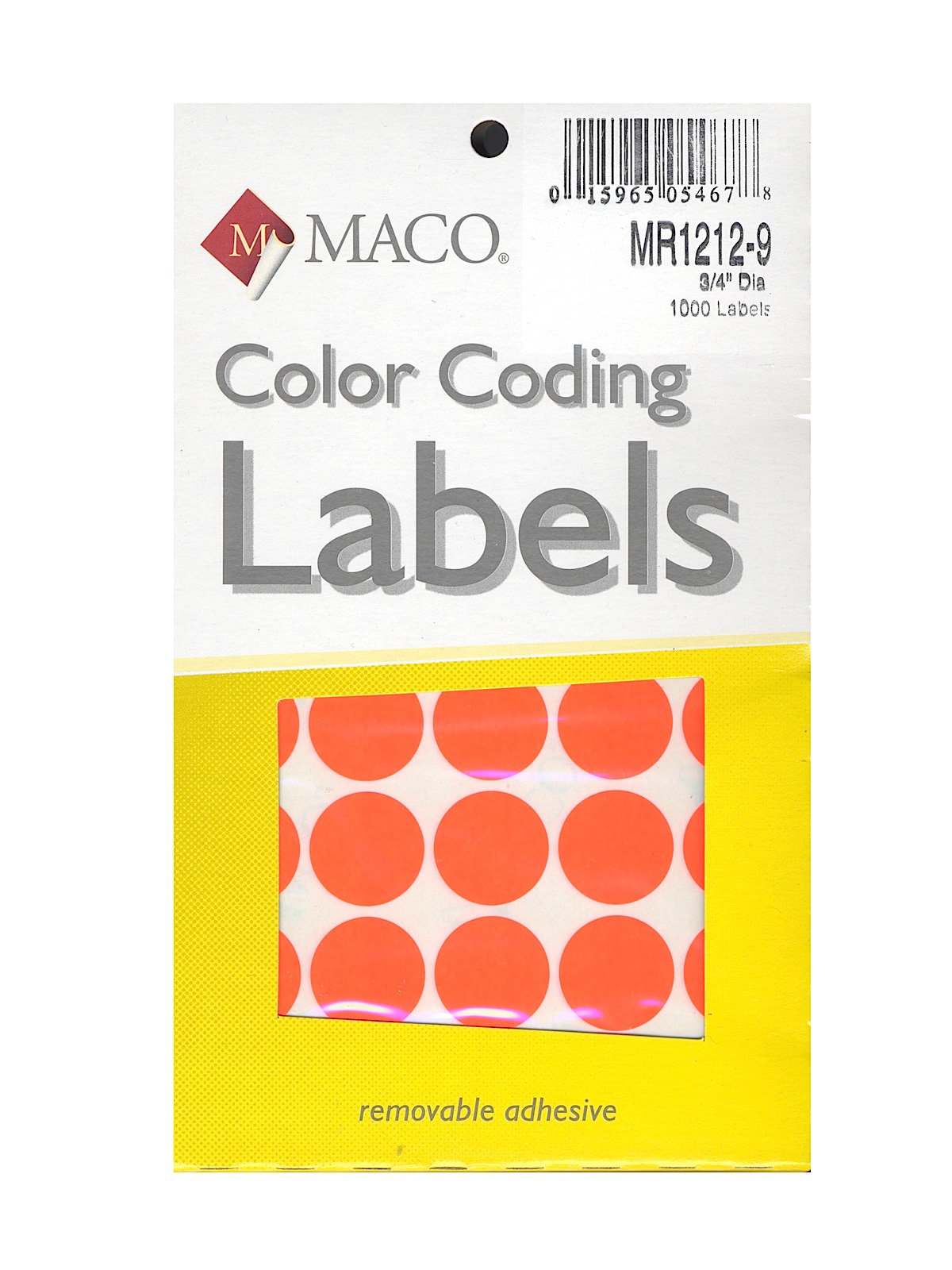 Color Coding Labels 3 4 in. round red glow pack of 1000
