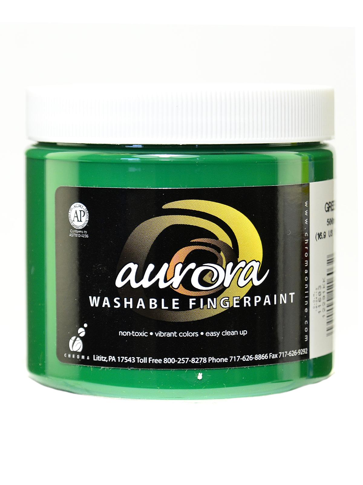 Aurora Washable Finger Paint Green