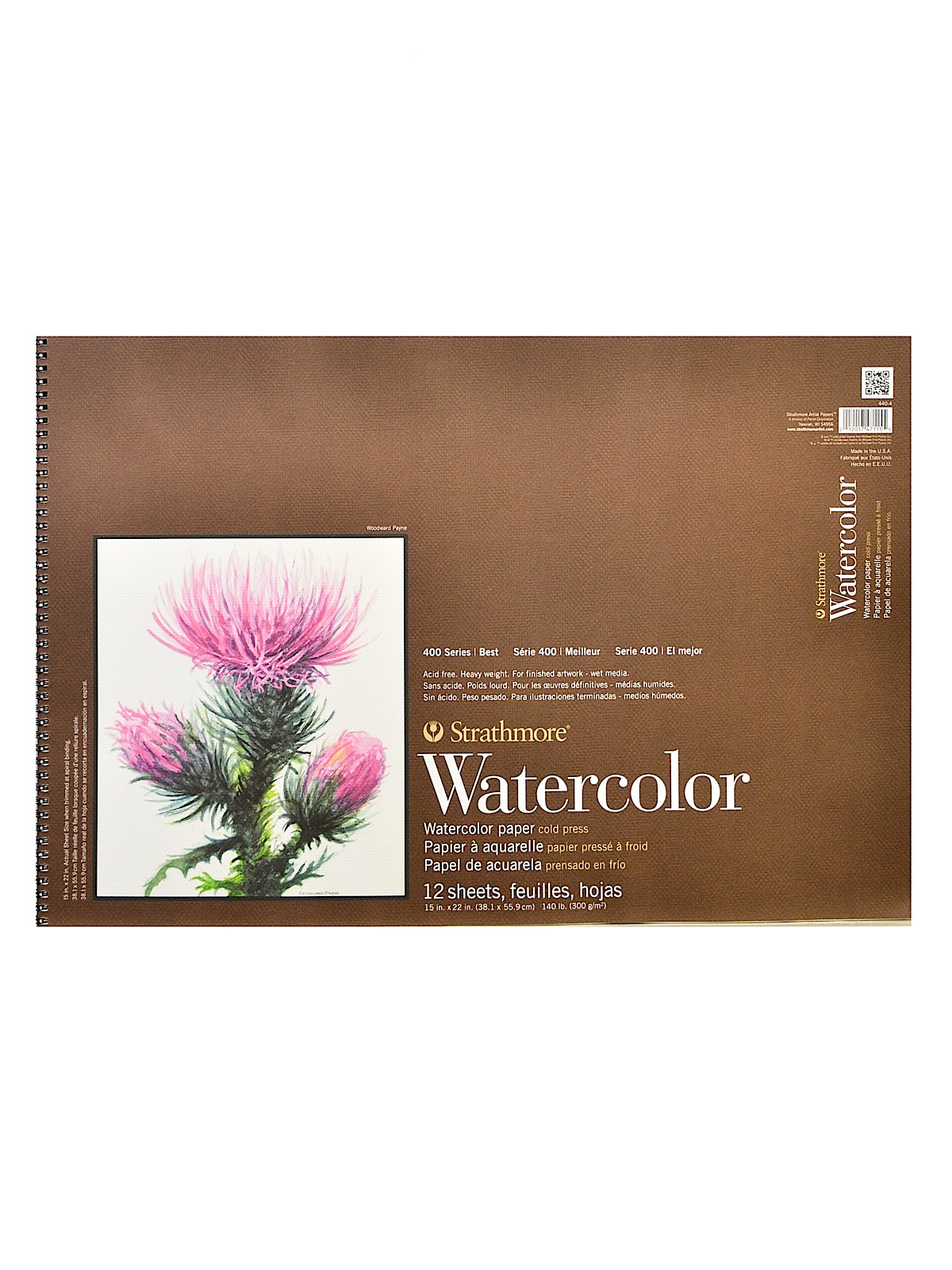 400 Series Watercolor Pad 15 in. x 22 in. spiral pad of 12