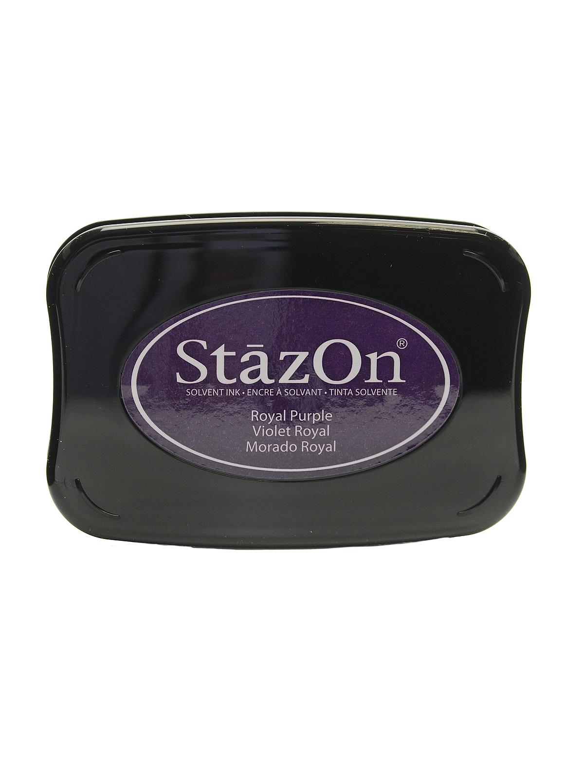 StazOn Solvent Ink royal purple 3.75 in. x 2.625 in. full-size pad