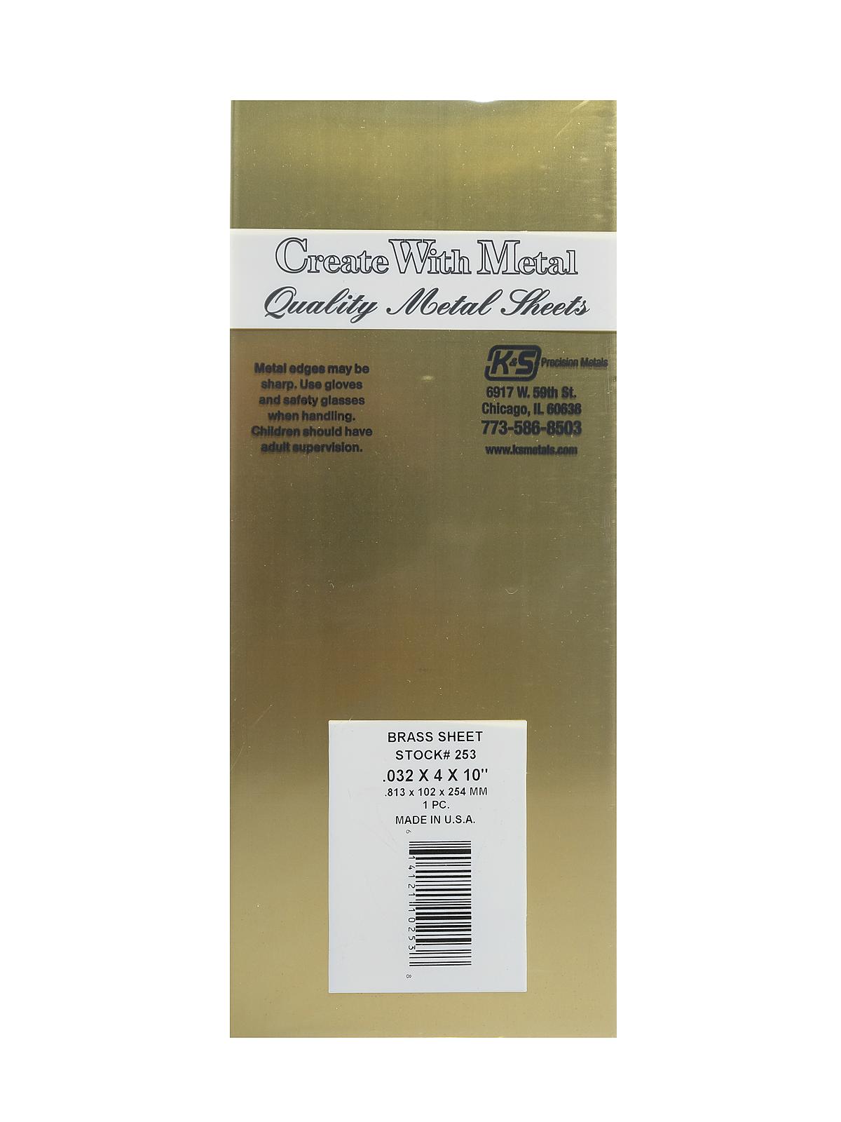 Sheet Metal .032 in. 4 in. x 10 in. brass