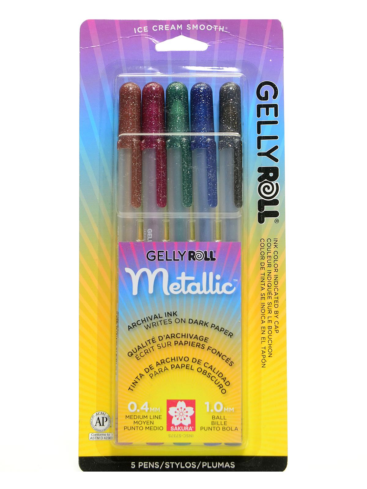 Gelly Roll Metallic Pen Sets set of 5
