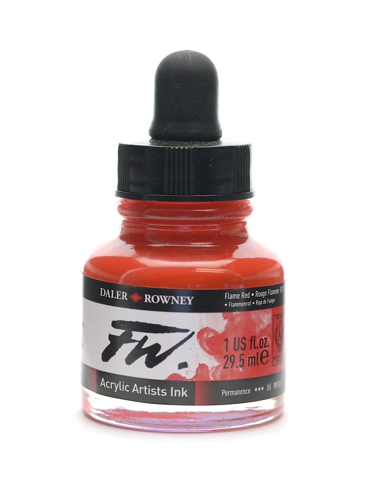 FW Artists' Ink flame red 1 oz.