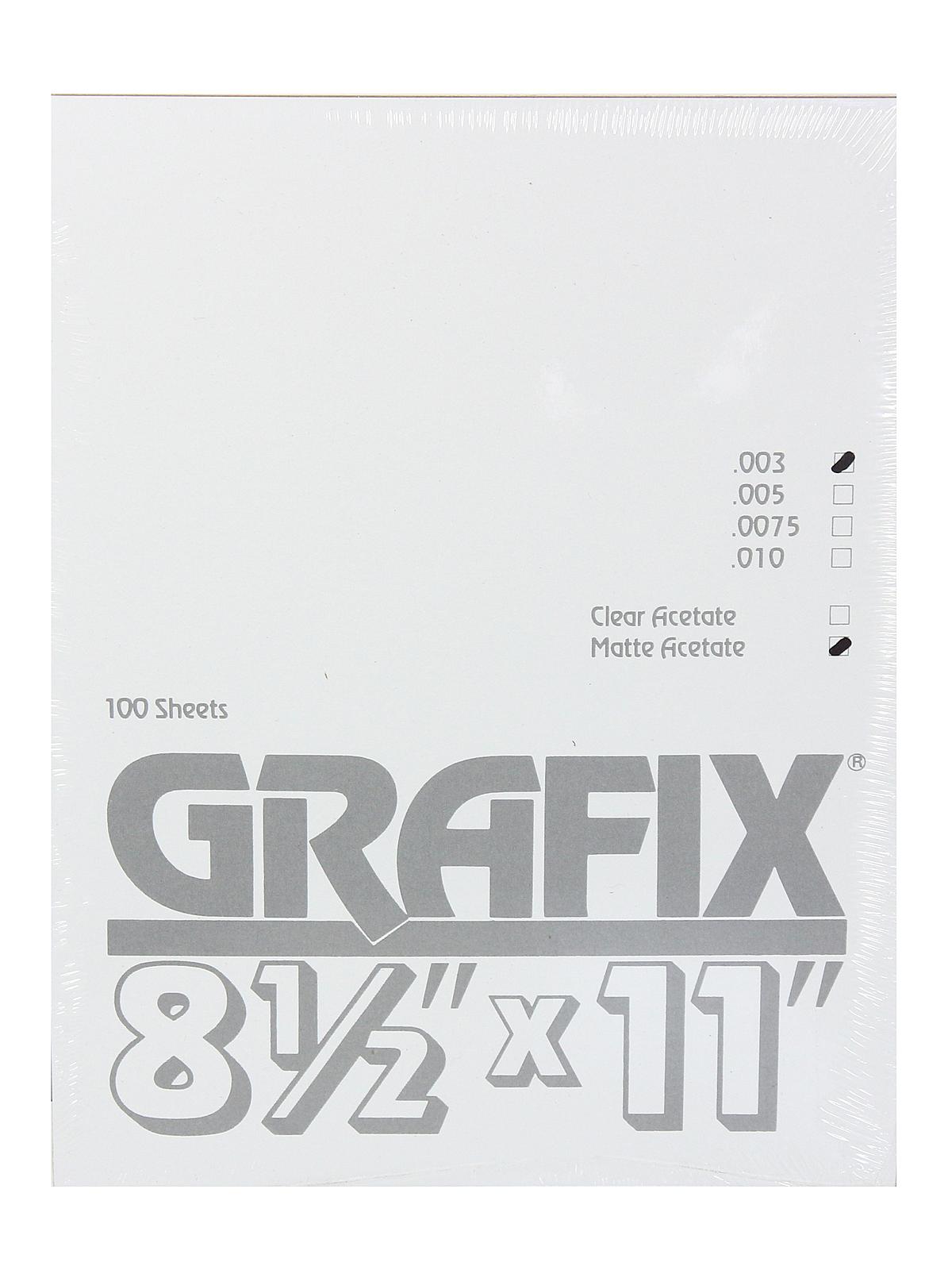 Matte Acetate Sheet 0.003 8 1 2 in. x 11 in. pack of 100