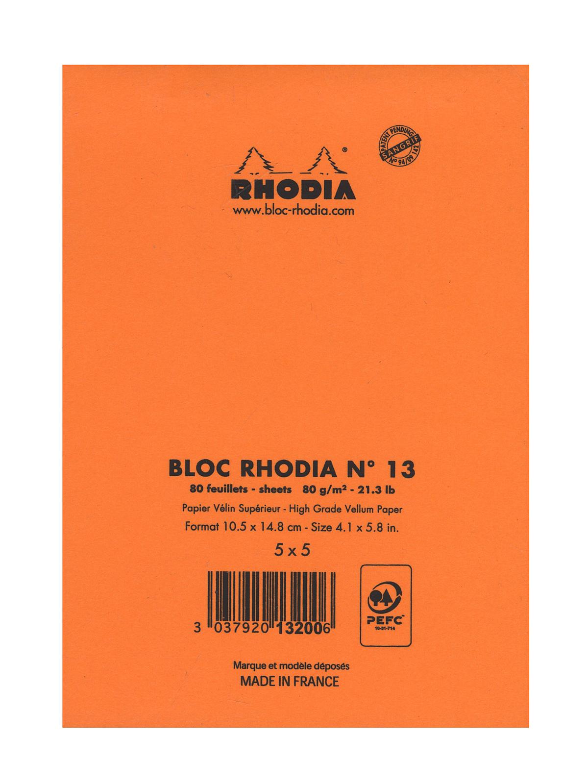 Classic French Paper Pads graph 4 in. x 6 in. orange