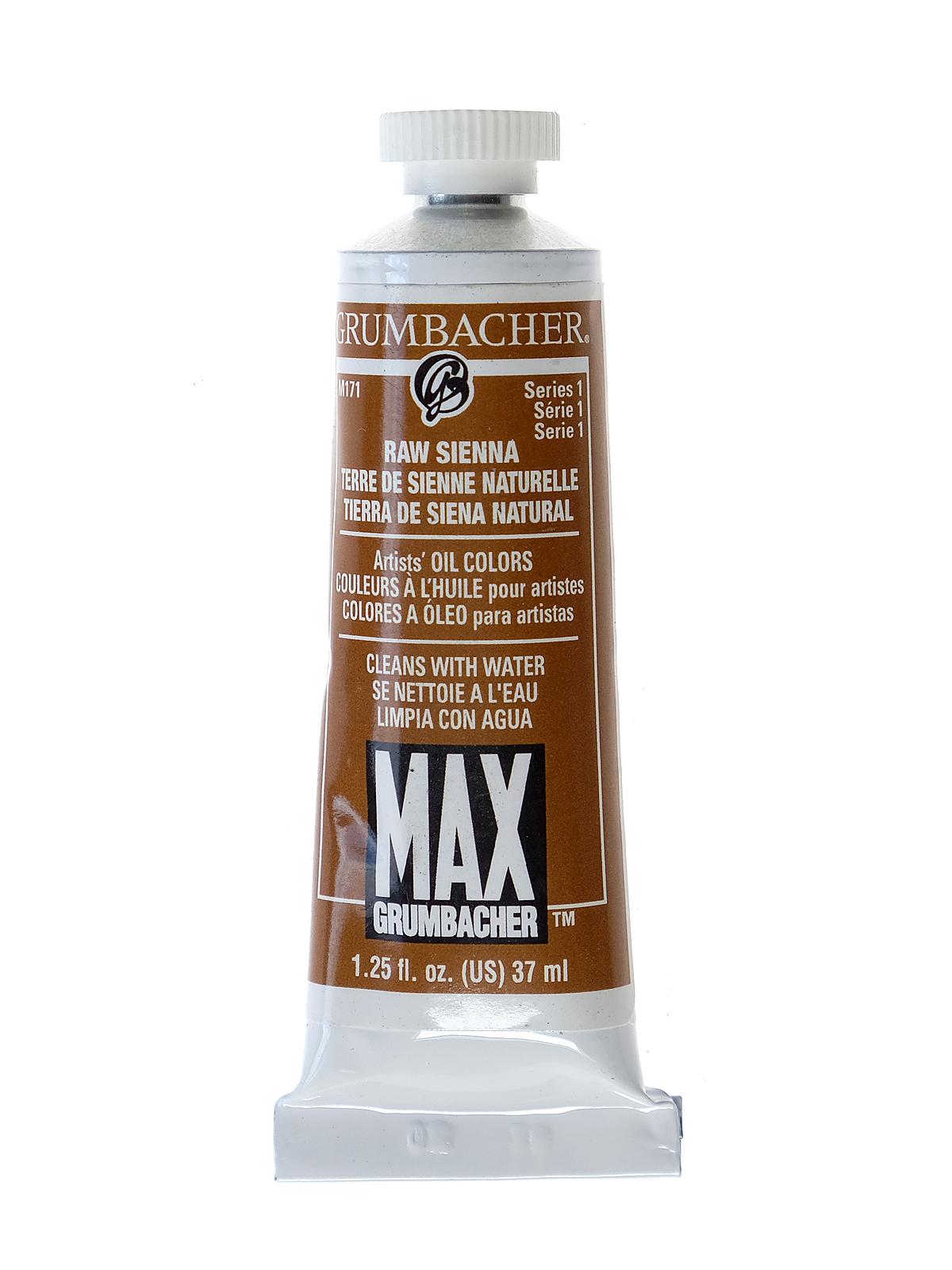 Max Water Miscible Oil Colors raw sienna 1.25 oz.