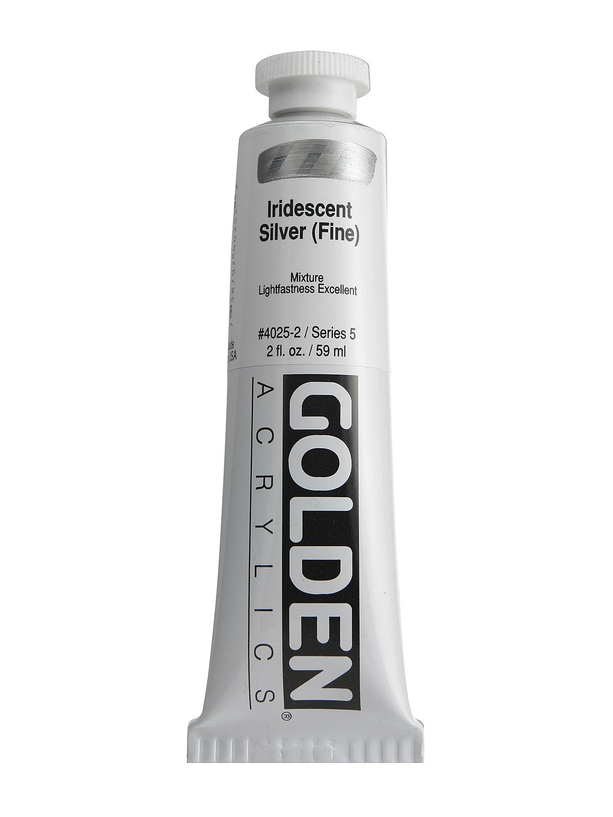 Iridescent and Interference Acrylics iridescent silver fine 2 oz.