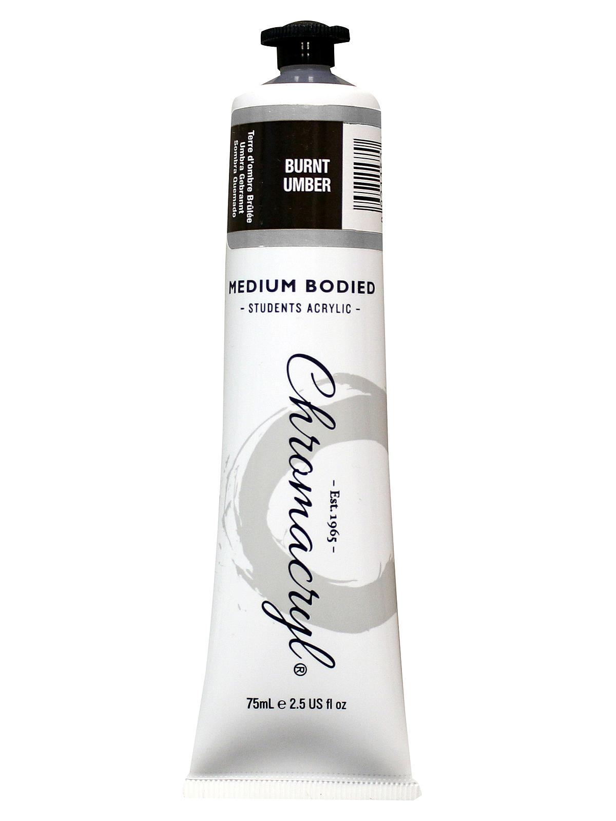 Chromacryl Students' Acrylic Paints Burnt Umber 75 Ml