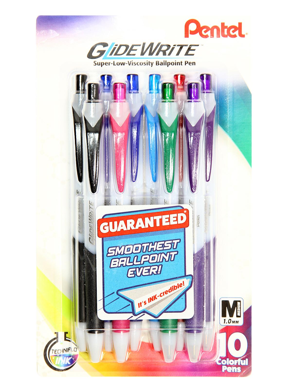 GlideWrite Ballpoint Pen assorted 1.0 mm pack of 10