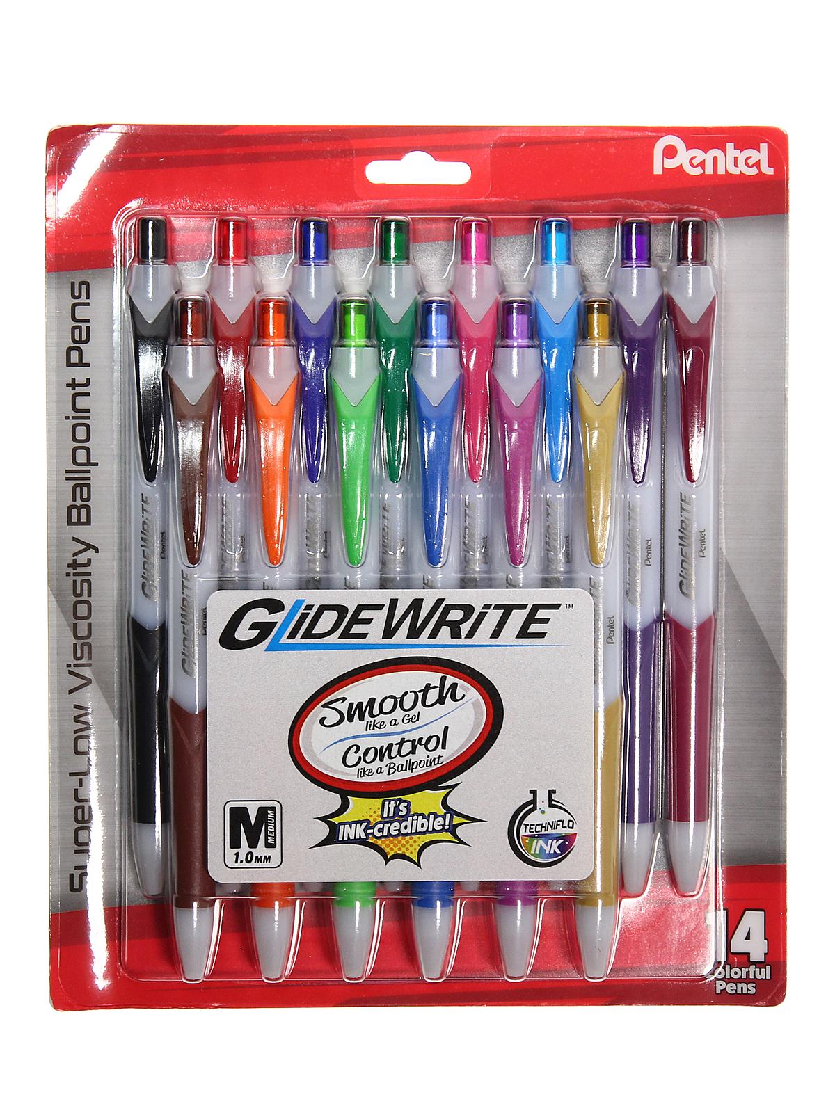 GlideWrite Ballpoint Pen assorted set v2 1.0 mm pack of 14