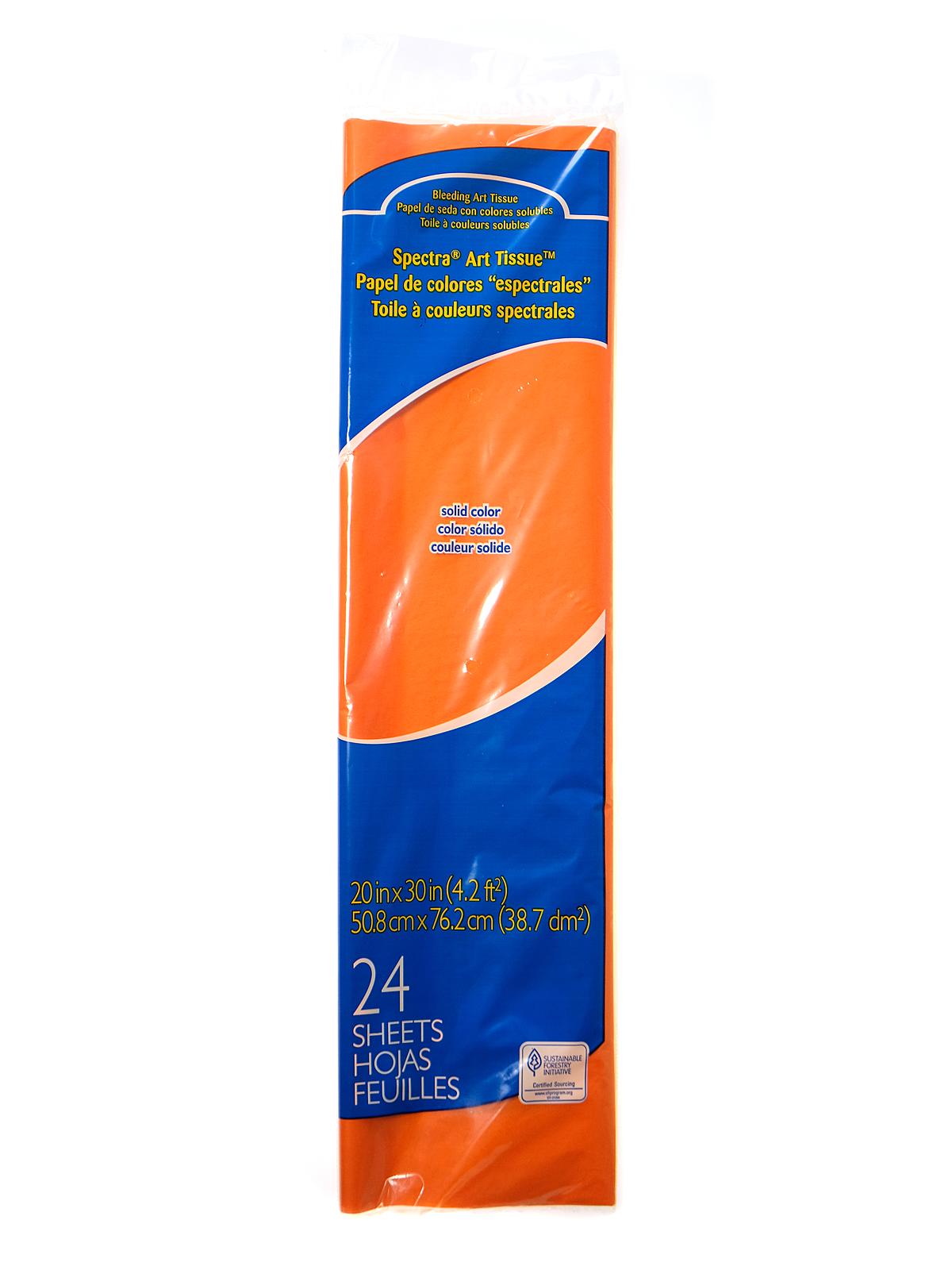 Spectra Deluxe Bleeding Art Tissue Orange 20 In. X 30 In. Pack Of 24