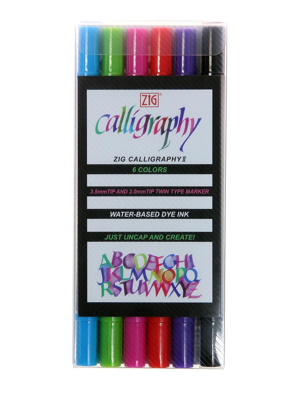 Calligraphy II Dye Marker Set Of 6
