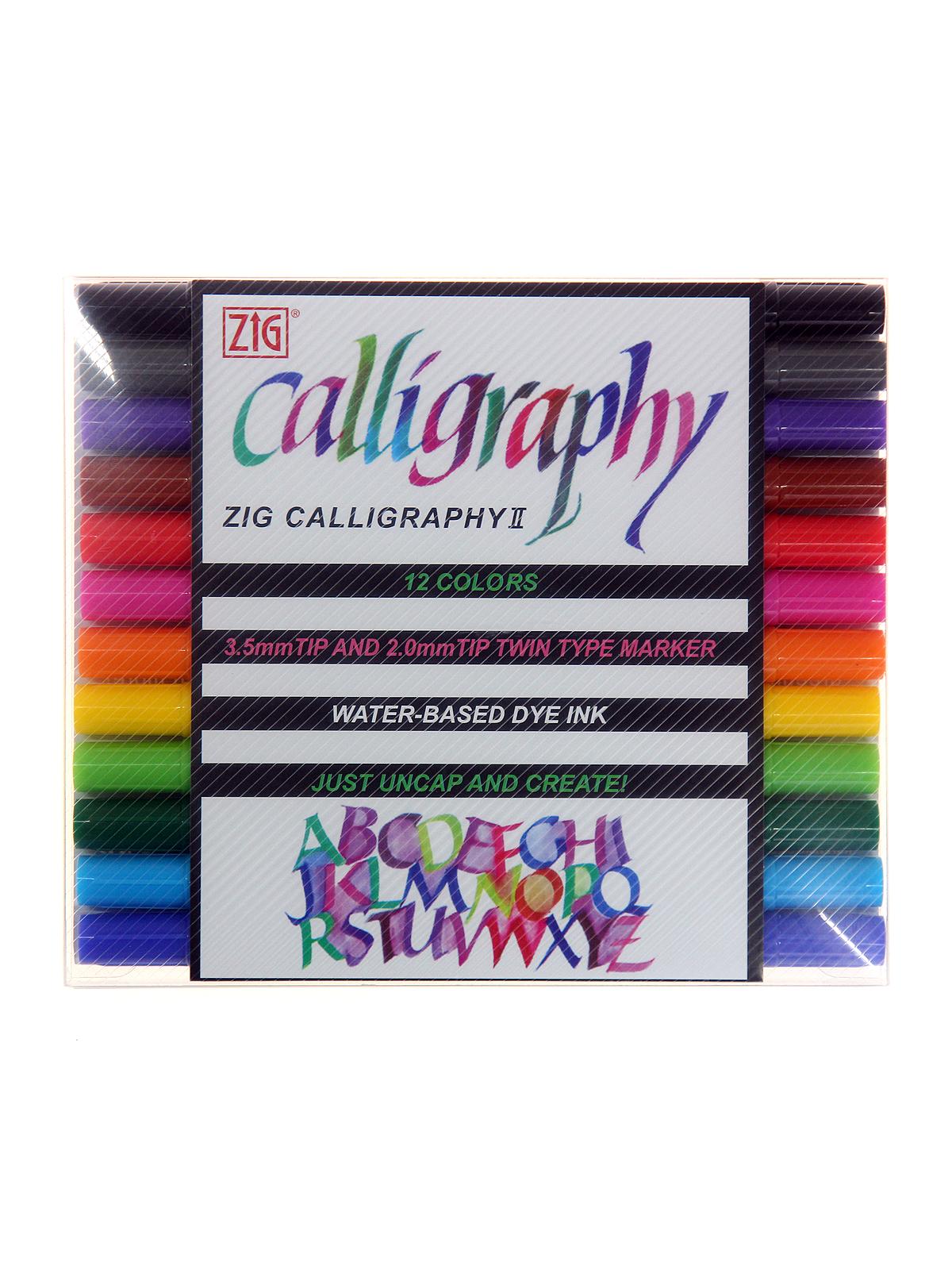 Calligraphy II Dye Marker set of 12