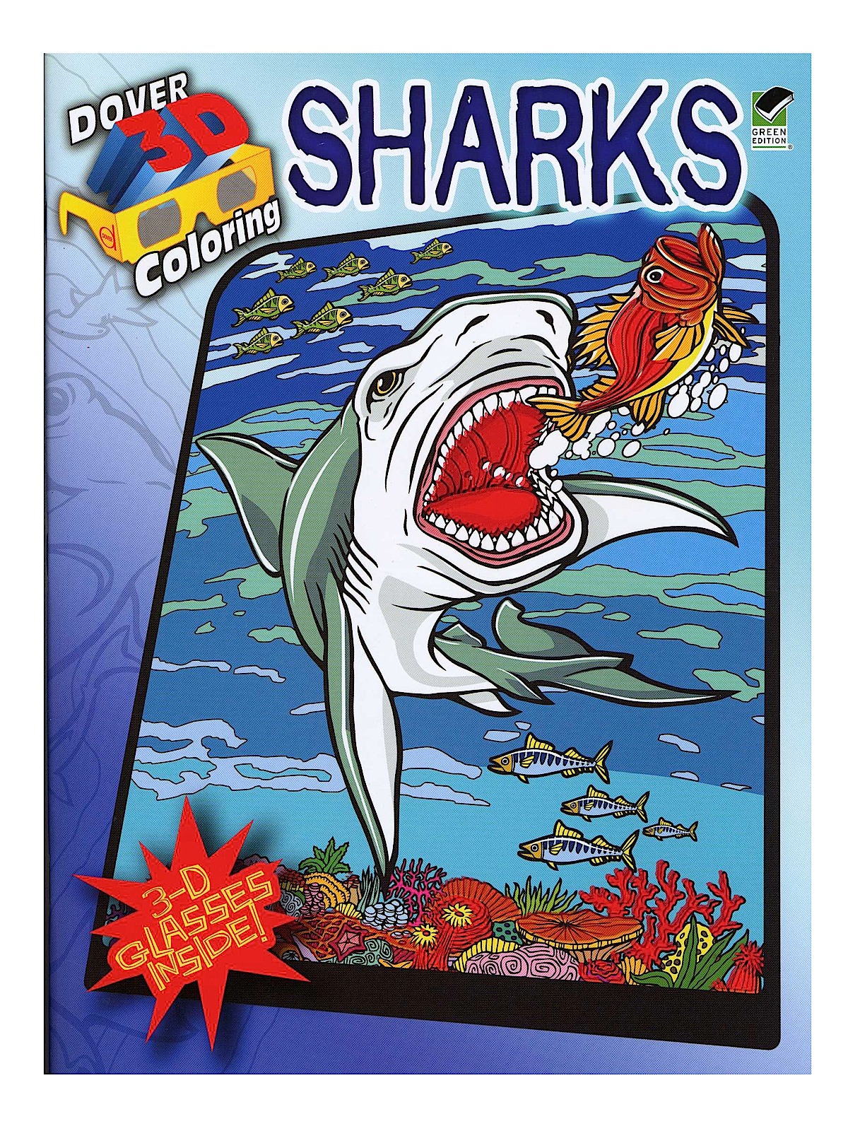 3-d Coloring Book Sharks