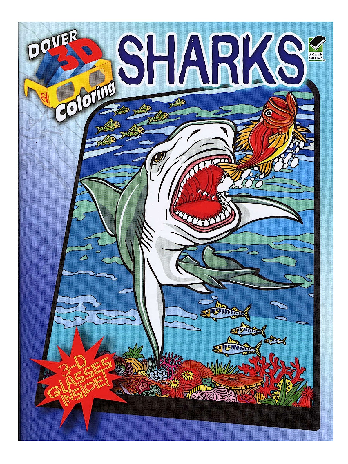 3-D Coloring Book Sharks