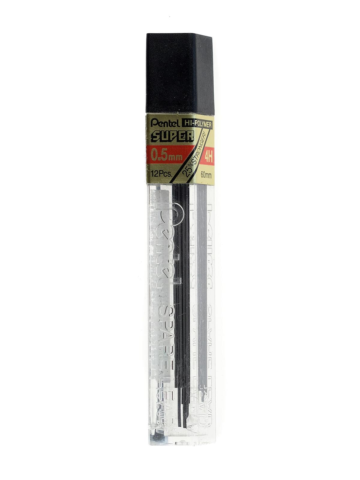 Super Hi-Polymer Refill Leads 4H 0.5 mm tube of 12