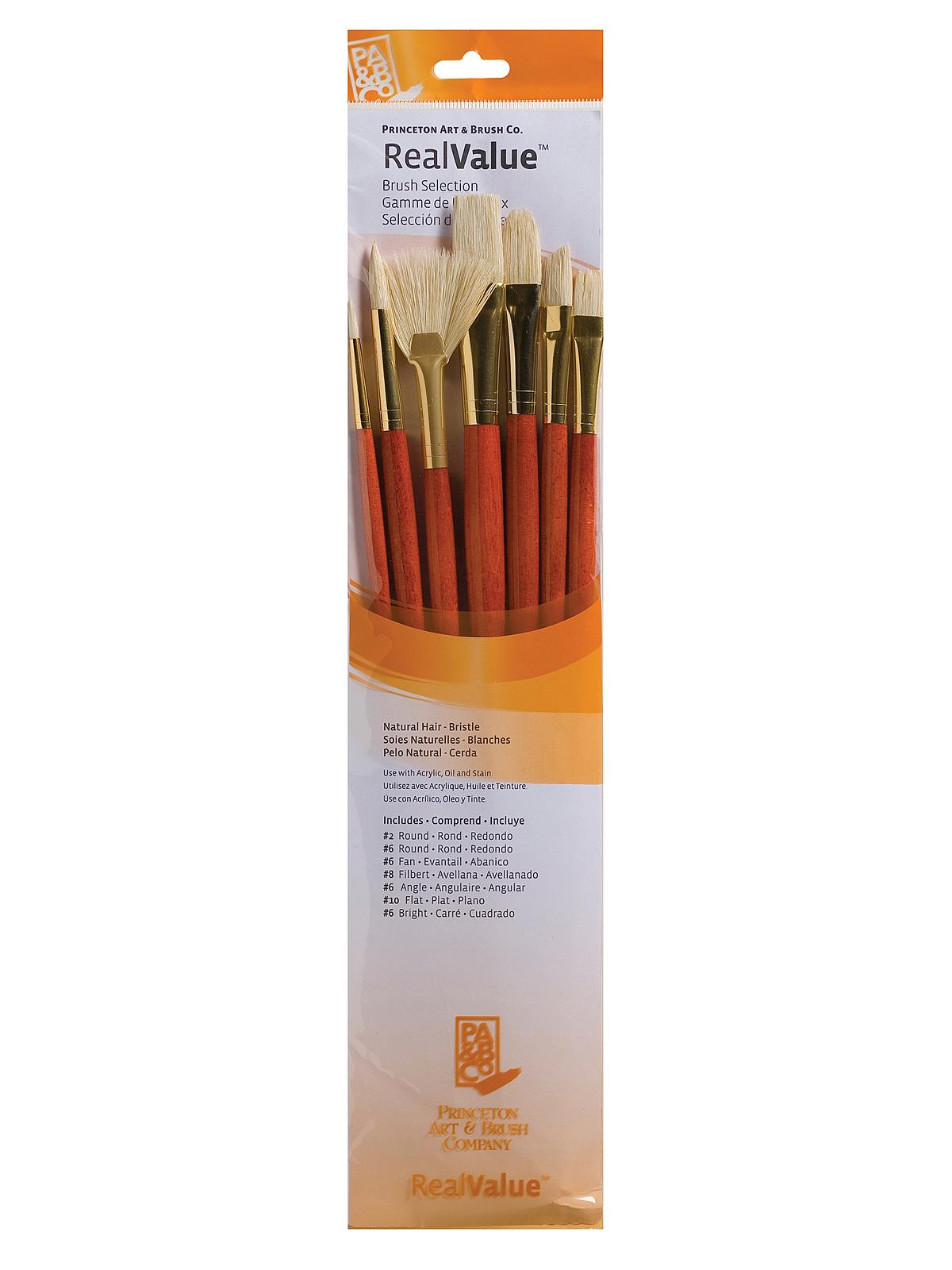 Real Value Series 9000 Orange Handled Brush Sets 9154 Set Of 7