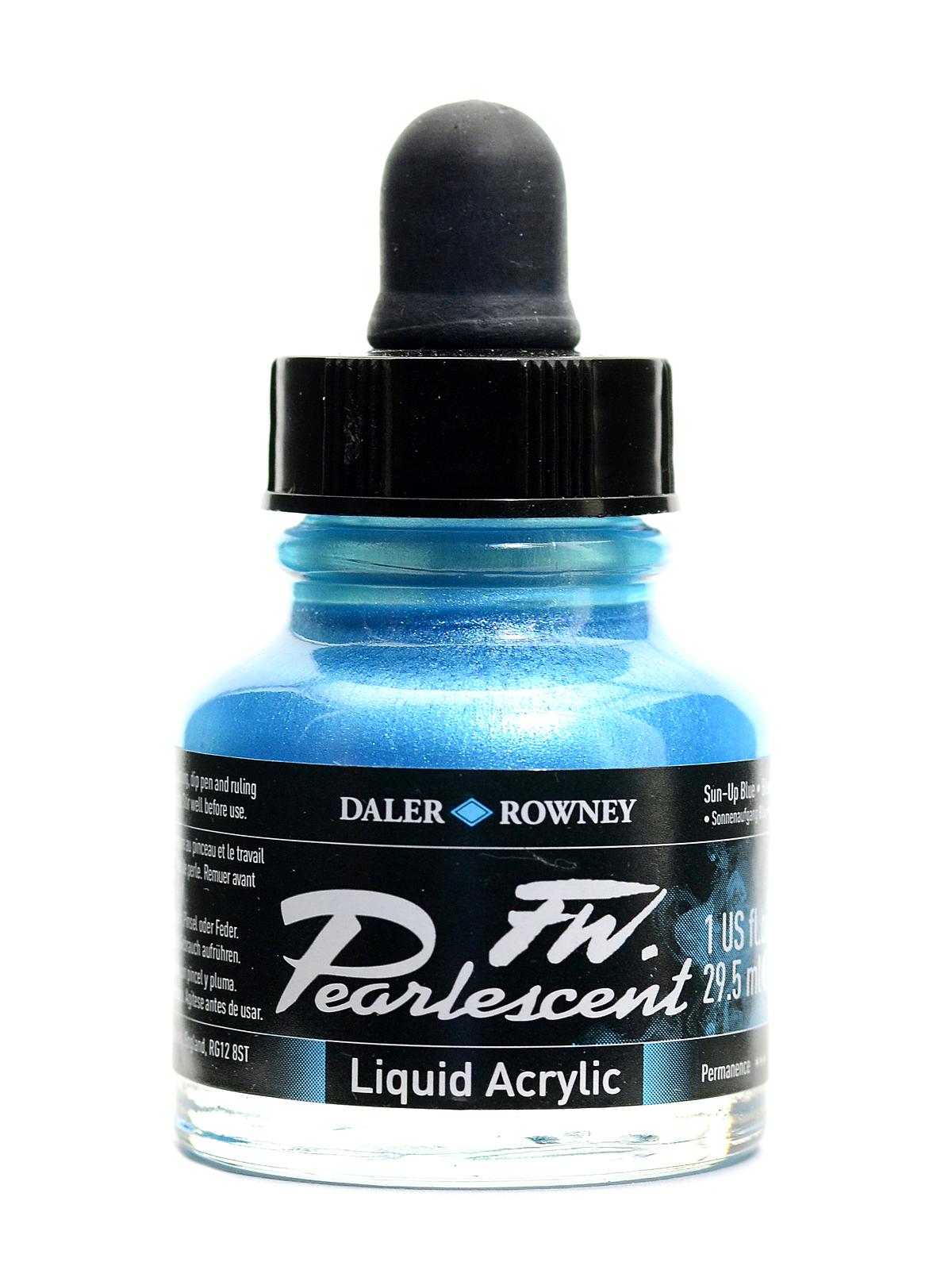 FW Pearlescent and Shimmering Liquid Acrylic sun-up blue 1 oz.
