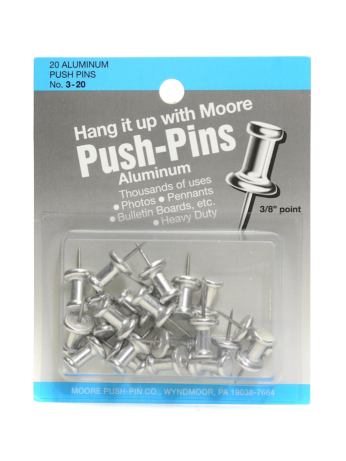 Push Pins 3 8 In. Aluminum Pack Of 20