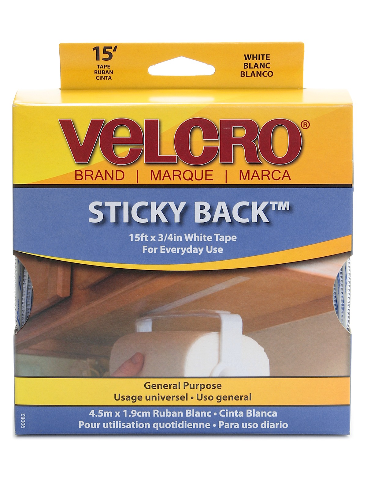 Sticky Back General Purpose Fastener white 3 4 in. x 5 yd. roll