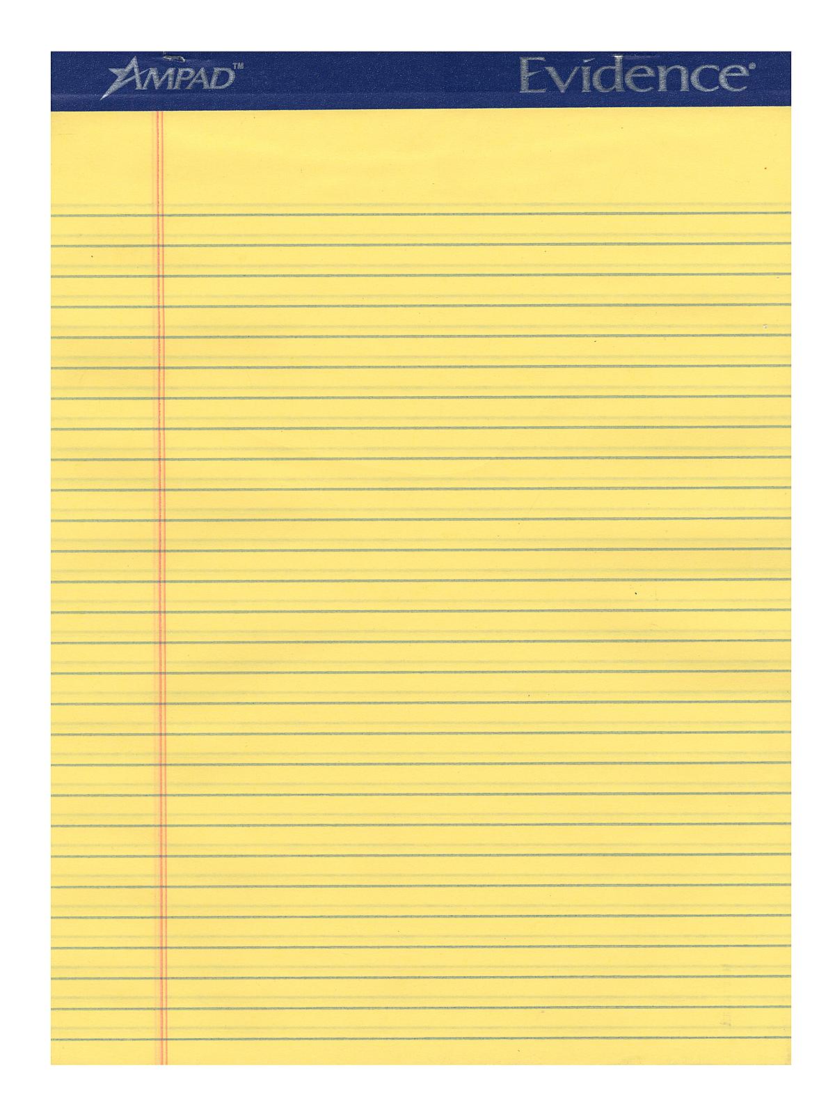 Ruled Legal Pads Canary 8 1 2 In. X 11 In.