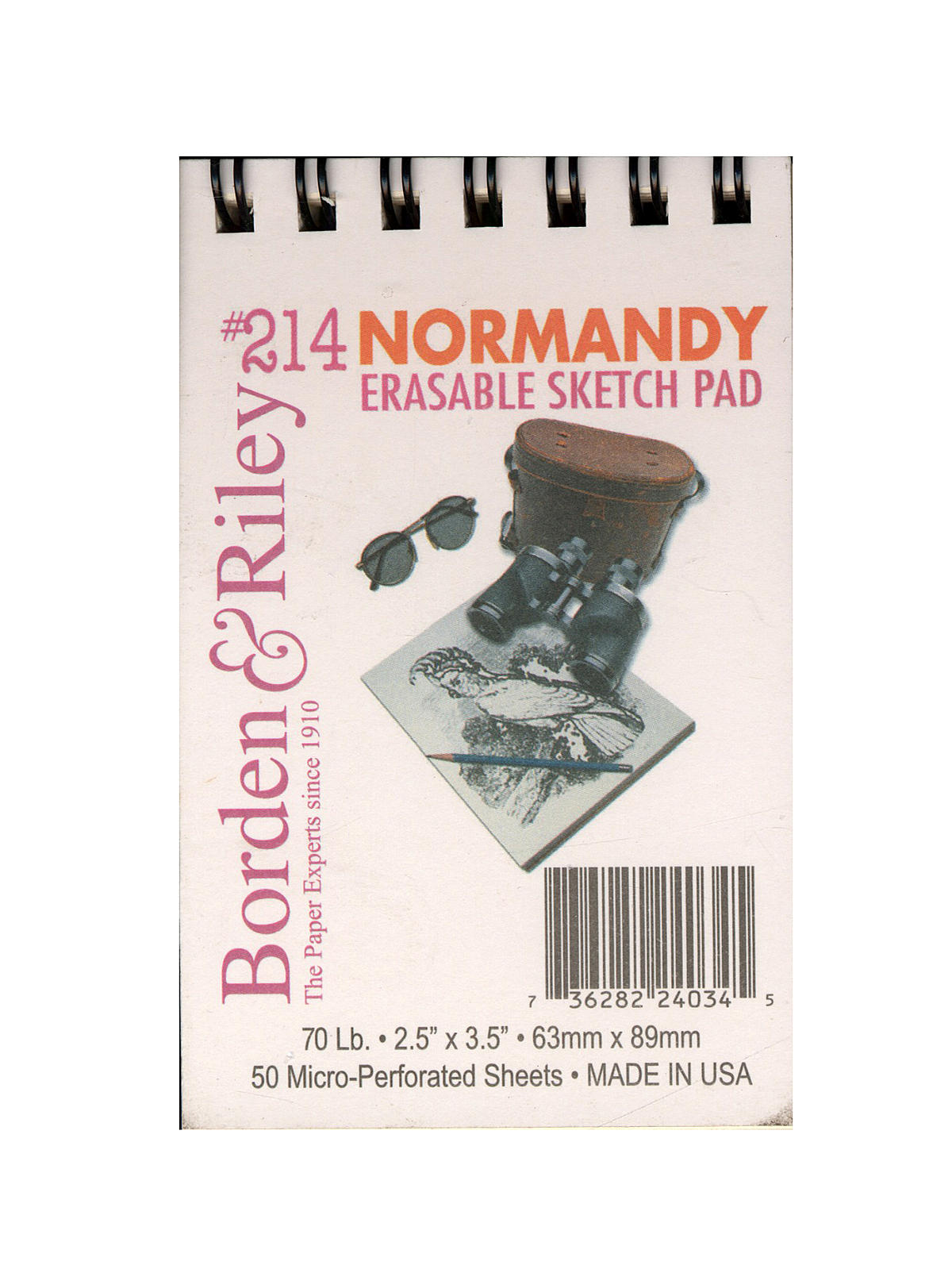 #214 Normandy Erasable Sketch Pad 2 1 2 In. X 3 1 2 In. 50 Sheets