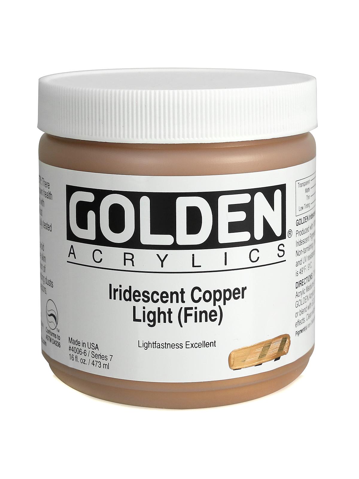 Iridescent and Interference Acrylics iridescent copper light fine 16 oz.