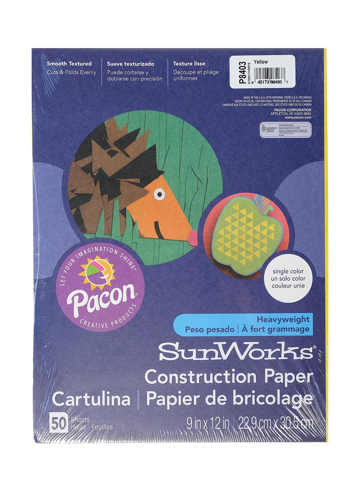 Sunworks Construction Paper Yellow 9 In. X 12 In.