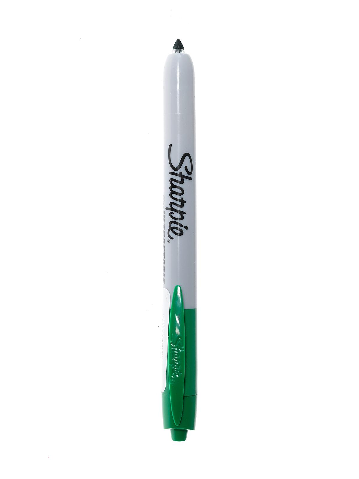Retractable Markers Green Fine Tip Each